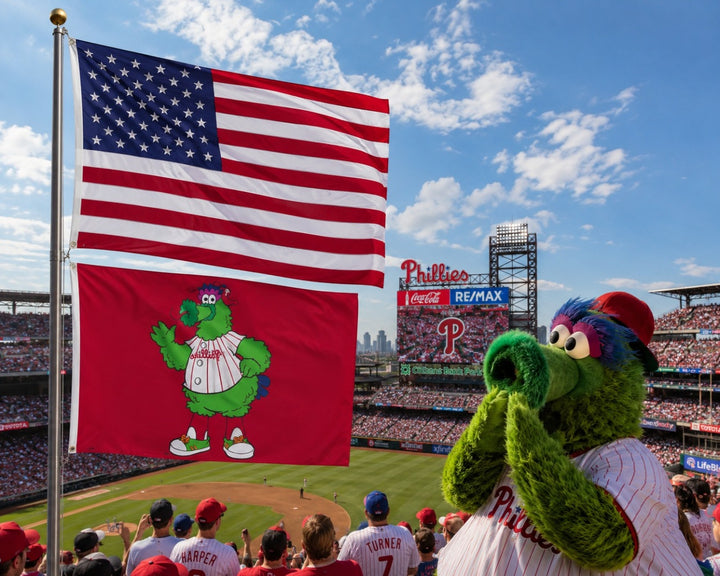 Phillie Phanatic Flag 3x5 Mascot heartlandflags