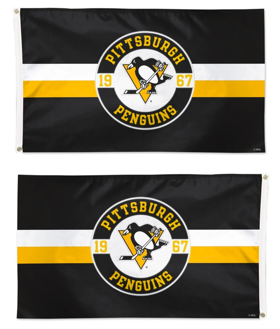 Pittsburgh Penguins Embroidered Flag 2 Sided 3x5 heartlandflags