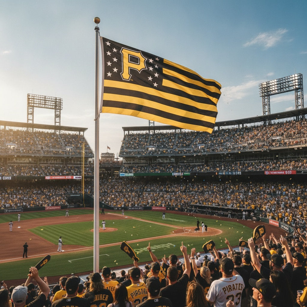 Pittsburgh Pirates Americana 3x5 Flag Patriotic heartlandflags