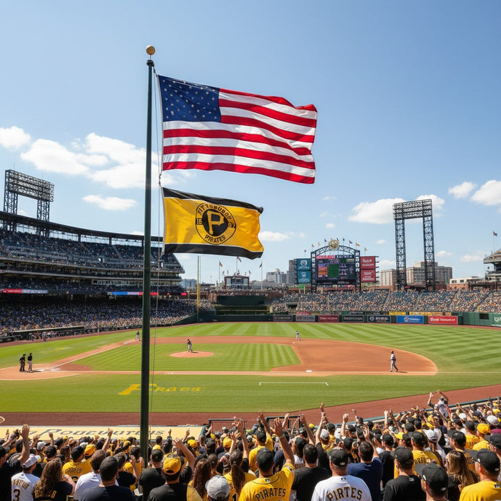 Pittsburgh Pirates Embroidered Flag 2 Sided 3x5 heartlandflags