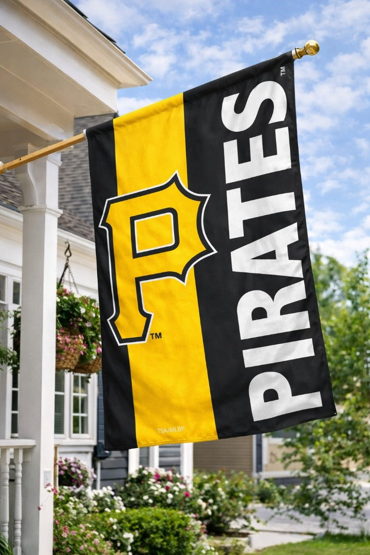 Pittsburgh Pirates Flag 2 Sided Applique Embellished heartlandflags