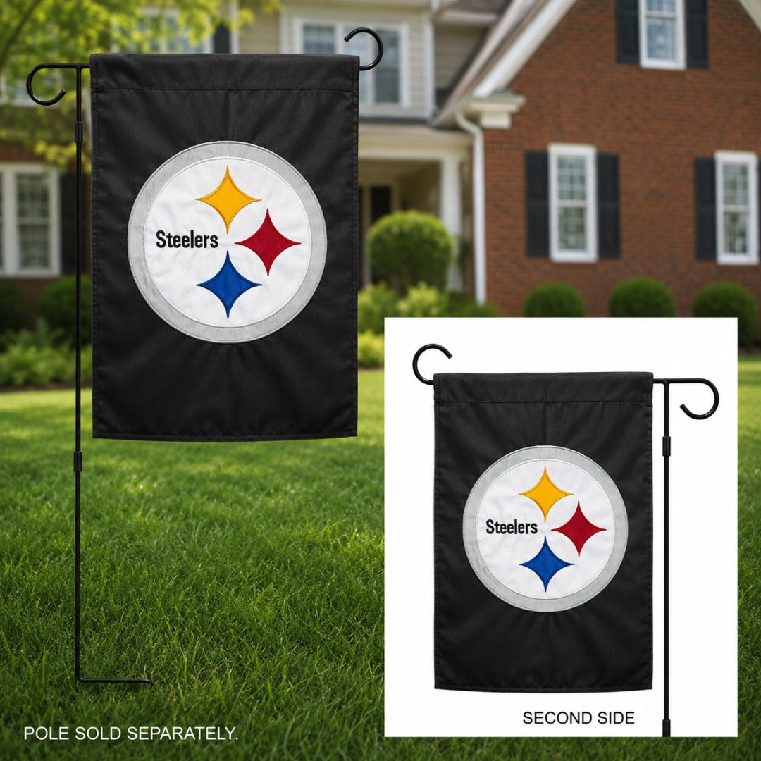 Pittsburgh Steelers 2 Sided Applique Garden Flag heartlandflags