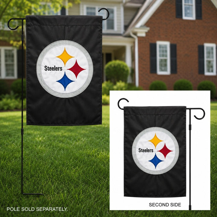 Pittsburgh Steelers 2 Sided Applique Garden Flag heartlandflags
