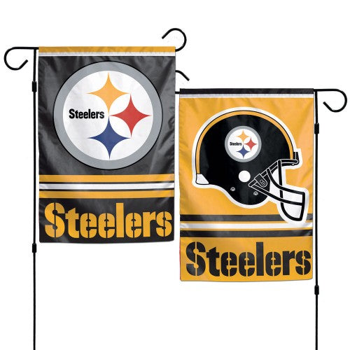 Pittsburgh Steelers 2 Sided Double Logo Garden Flag heartlandflags