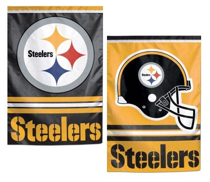 Pittsburgh Steelers 2 Sided Double Logo Garden Flag heartlandflags