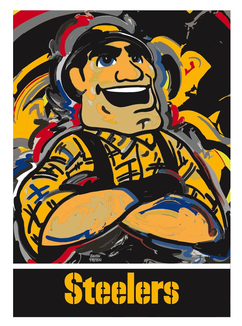 Pittsburgh Steelers 2 Sided House Banner Justin Patten heartlandflags