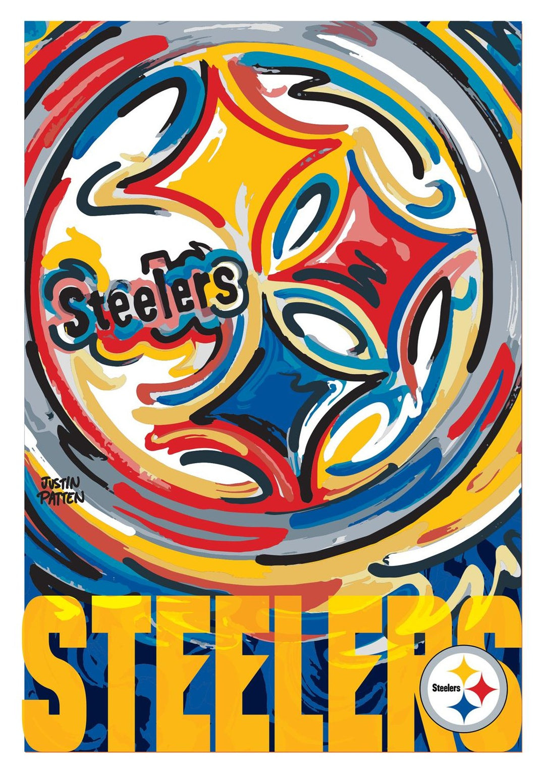 Pittsburgh Steelers 2 Sided Justin Patten Banner heartlandflags
