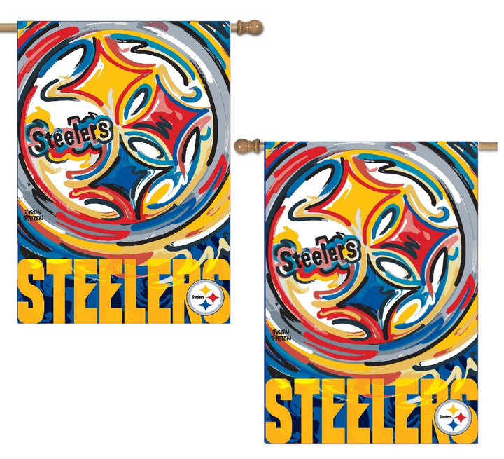 Pittsburgh Steelers 2 Sided Justin Patten Banner heartlandflags