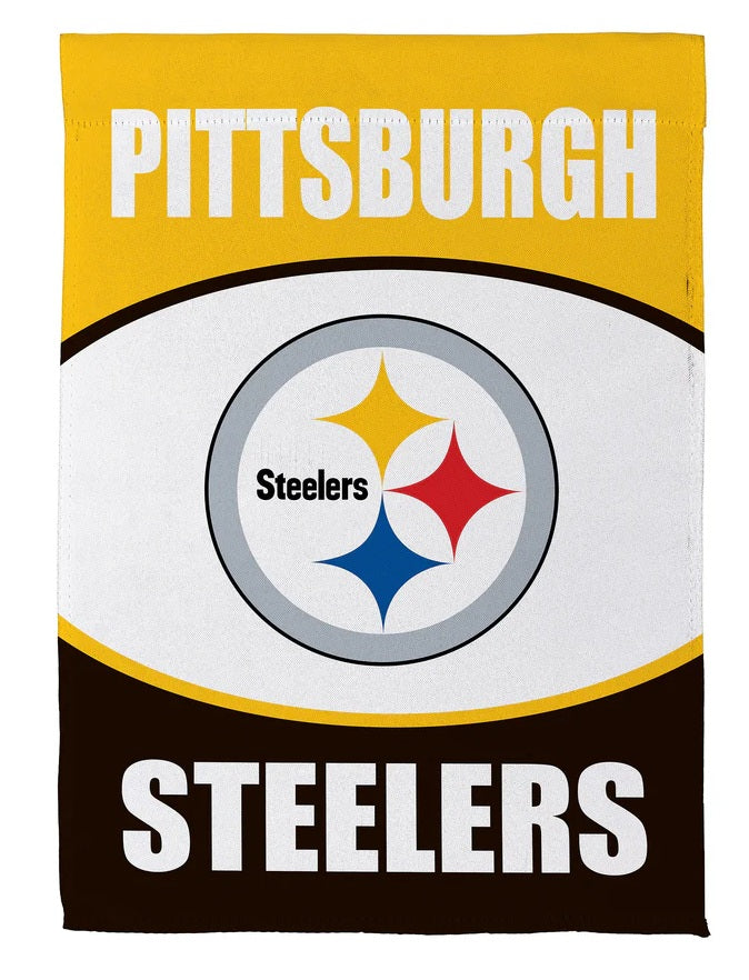 Pittsburgh Steelers 2 Sided Logo Garden Flag heartlandflags