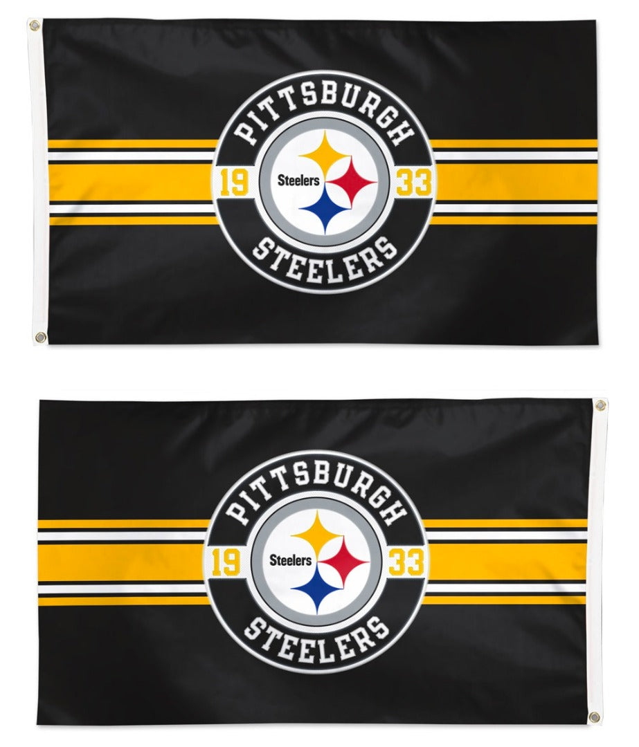 Pittsburgh Steelers Applique Flag 3x5 2 Sided heartlandflags