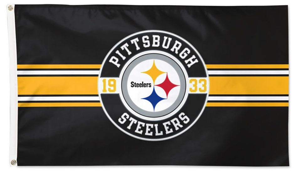 Pittsburgh Steelers Applique Flag 3x5 2 Sided heartlandflags