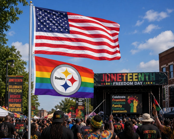 Pittsburgh Steelers Flag 3x5 Pride Rainbow heartlandflags