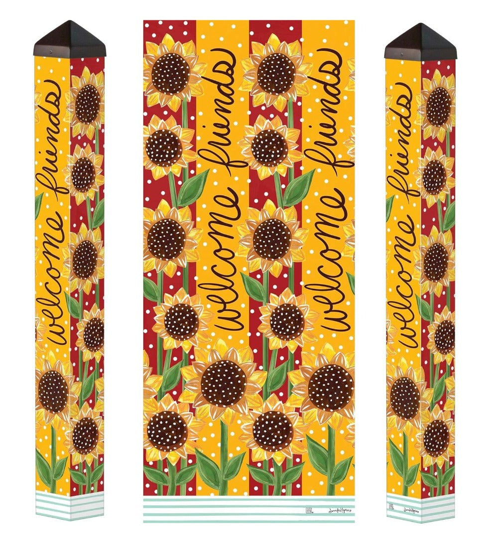 Playful Sunflowers Art Pole 40 Inches Tall heartlandflags