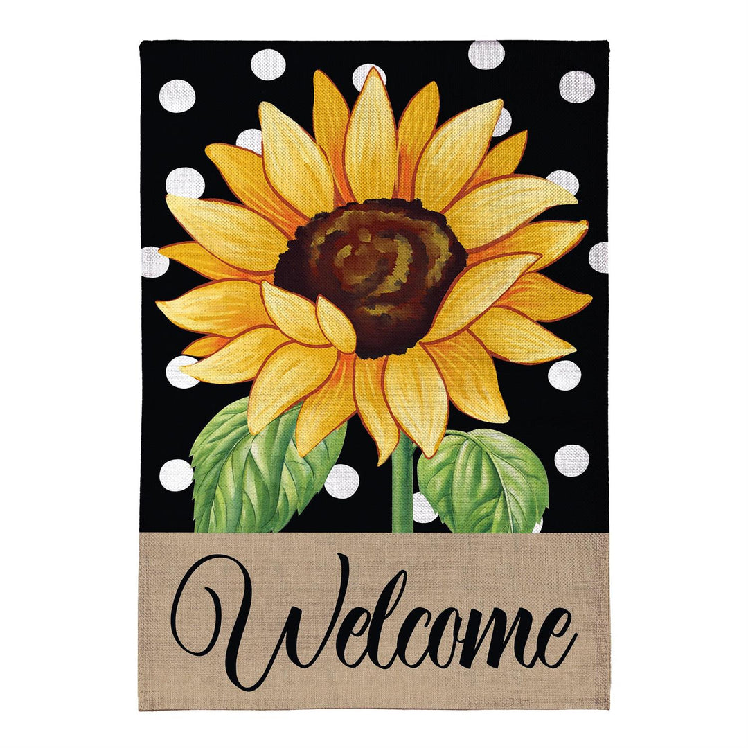 Polka Dot Sunflower 2 Sided Banner House Flag heartlandflags