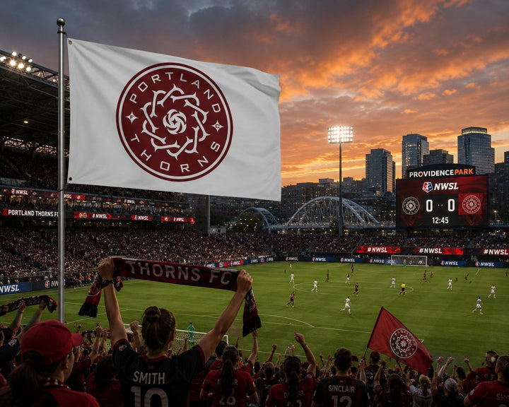 Portland Thorns 2 Sided White 3x5 Flag heartlandflags
