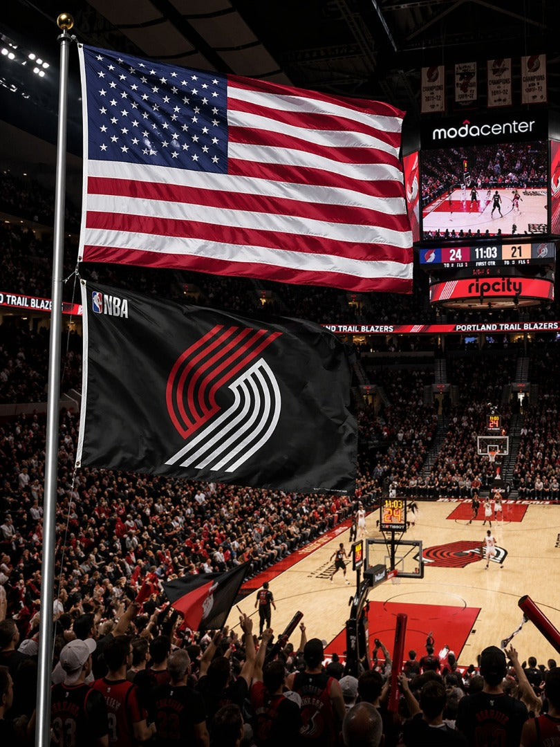 Portland Trail Blazers Flag 3x5 Black heartlandflags