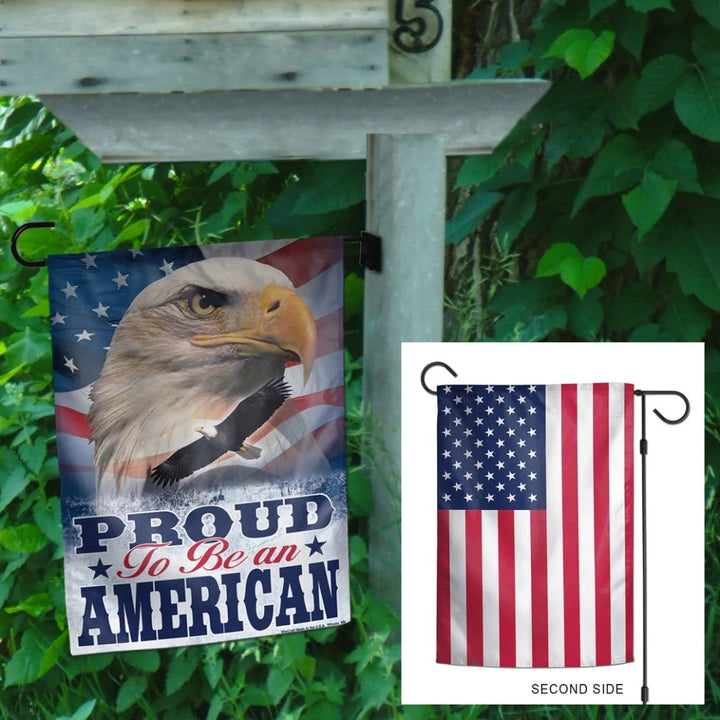 Proud to be American 2 Sided Patriotic Garden Flag heartlandflags
