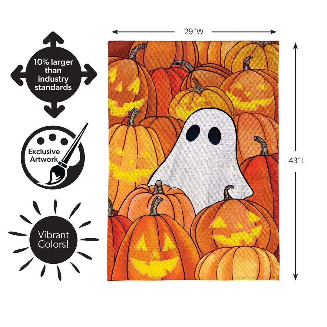 Construction graphic showing double-layer polyester fabric and approximately 3 inch pole sleeve