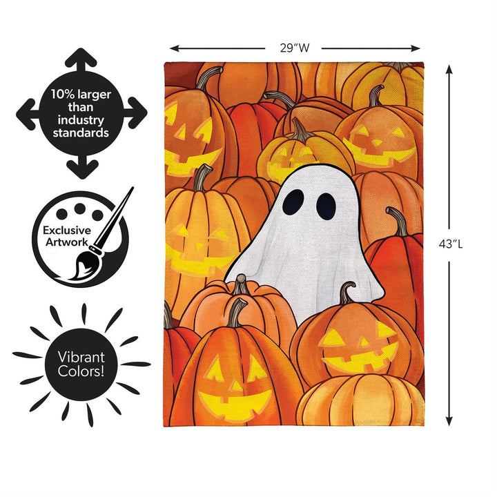 Construction graphic showing double-layer polyester fabric and approximately 3 inch pole sleeve