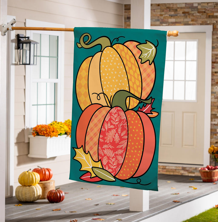 Quilted Pumpkins 2 Sided Banner heartlandflags