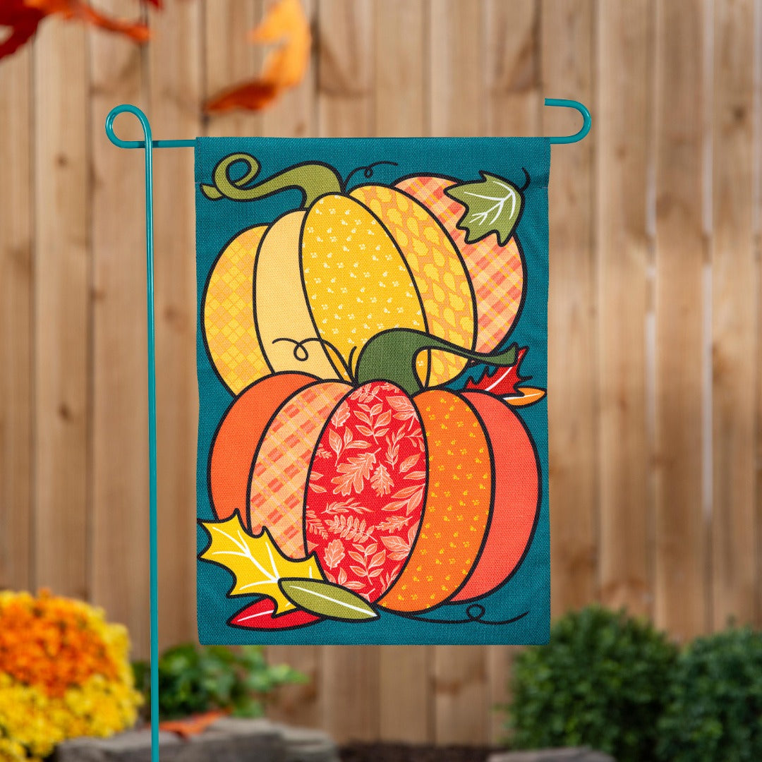 Quilted Pumpkins 2 Sided Garden Flag heartlandflags