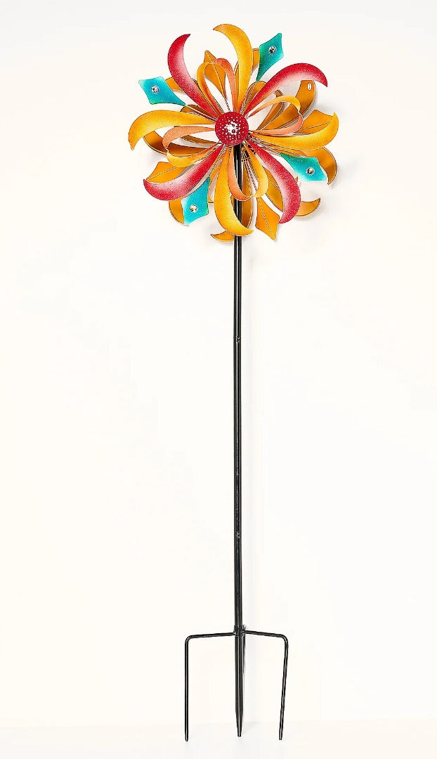 Rainbow with Gemstones Wind Spinner 75 Inches Tall heartlandflags