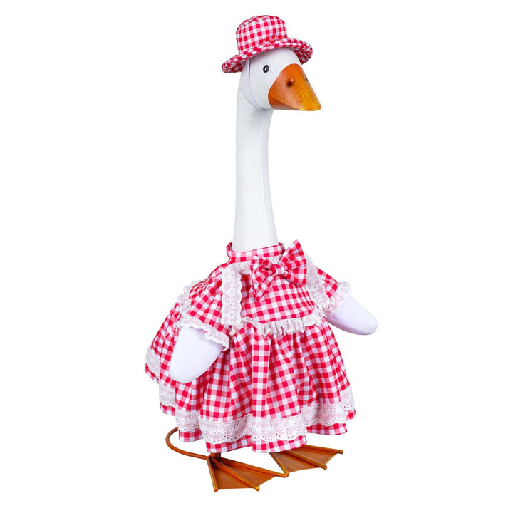 Red Gingham Dress Porch Goose Outfit heartlandflags