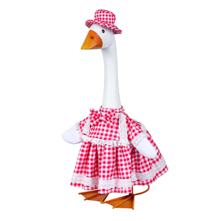 Red Gingham Dress Porch Goose Outfit heartlandflags