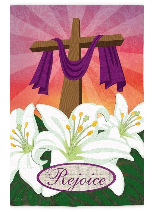 Rejoice 2 Sided Easter Garden Flag heartlandflags