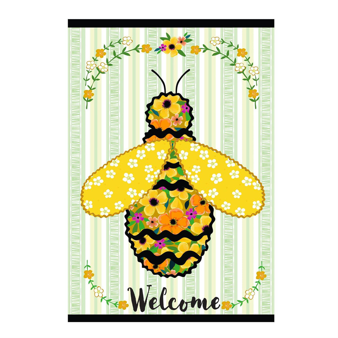 Ric Rac Bee 2 Sided Garden Flag - Applique product image