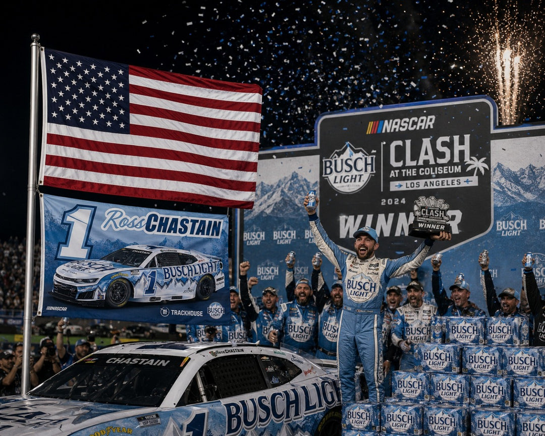 Ross Chastain Busch Light 3x5 Flag 2026 heartlandflags