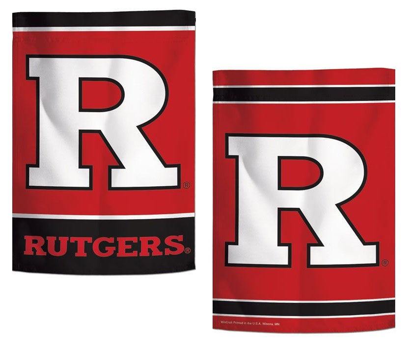 Rutgers University Garden Flag 2 Sided R Logo heartlandflags