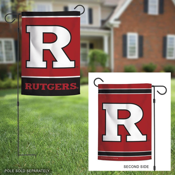 Rutgers University Garden Flag 2 Sided R Logo heartlandflags