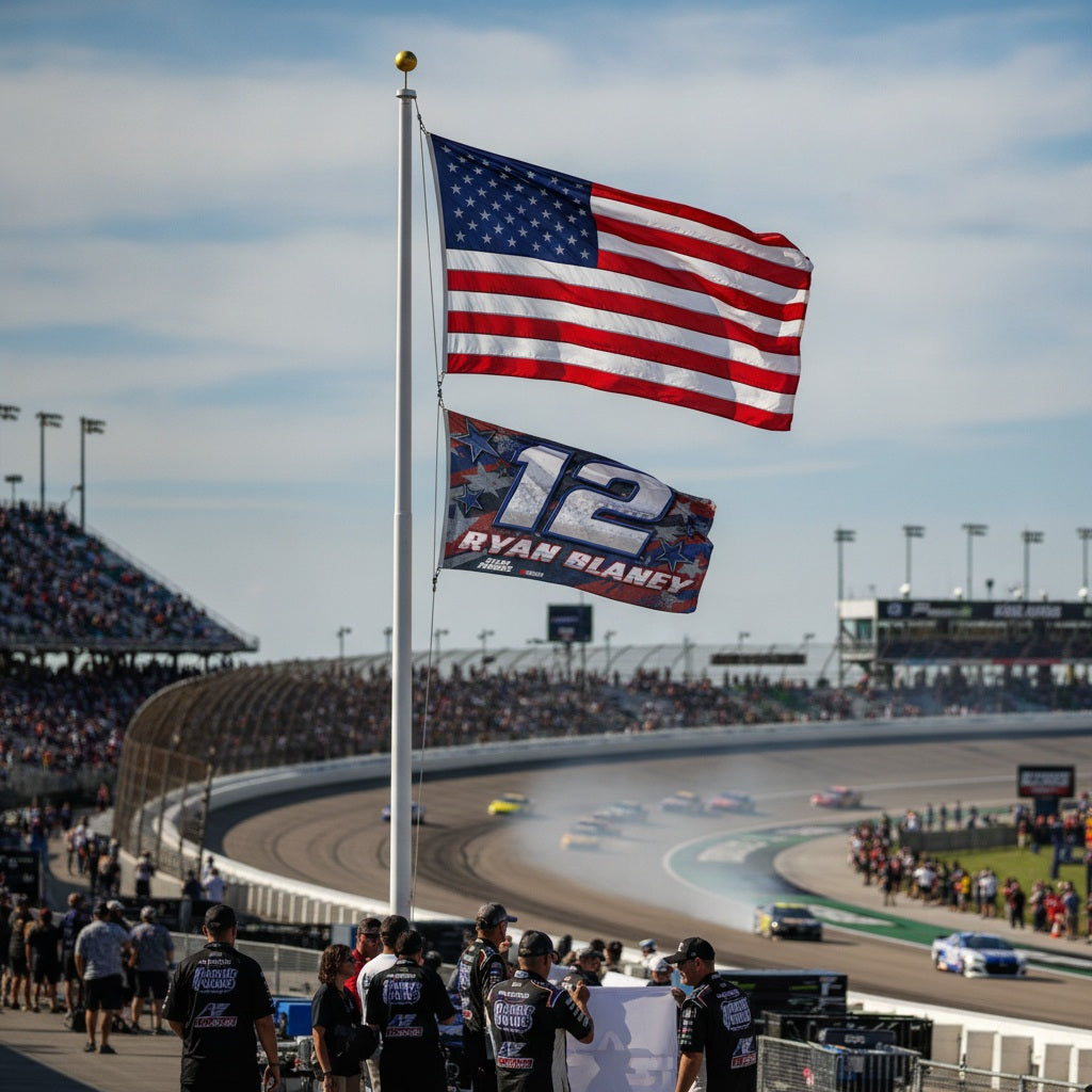 Ryan Blaney Patriotic 3x5 Flag heartlandflags