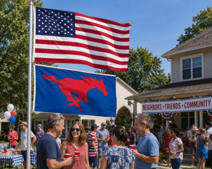SMU Mustangs Flag 3x5 Logo Southern Methodist heartlandflags