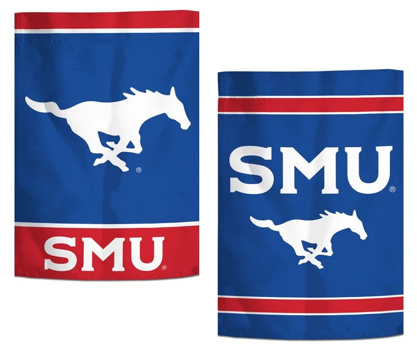 SMU Mustangs Garden Flag 2 Sided Double Logo heartlandflags