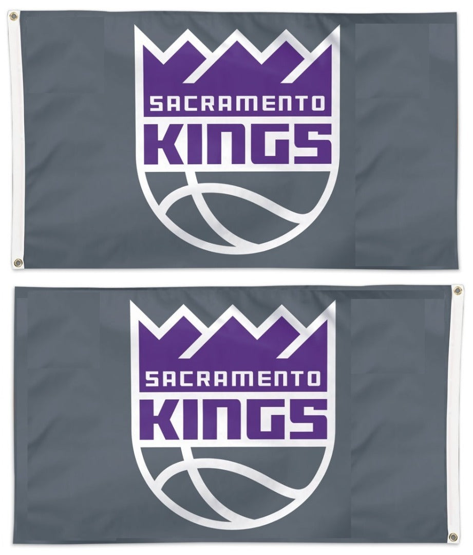 Sacramento Kings Flag 2 Sided Grey heartlandflags
