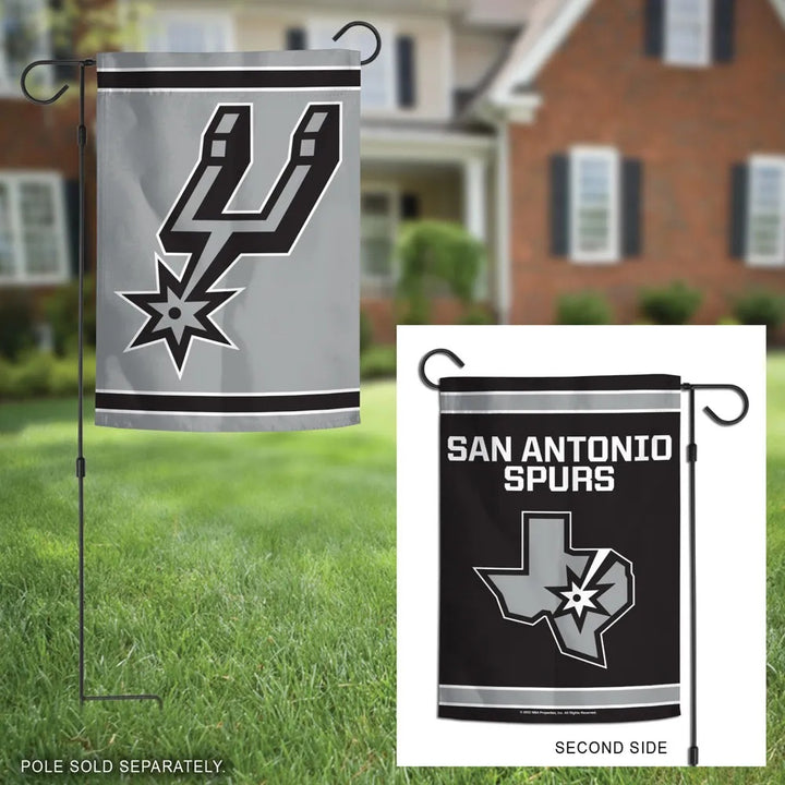 San Antonio Spurs Garden Flag 2 Sided New Logo heartlandflags