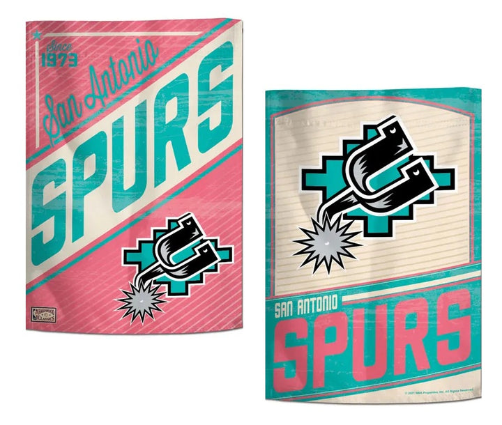 San Antonio Spurs Garden Flag 2 Sided Retro Logo heartlandflags