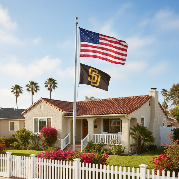 San Diego Padres Flag 3x5 SD Logo Brown heartlandflags