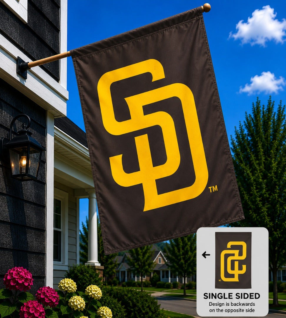San Diego Padres Flag SD Logo Vertical House Banner heartlandflags