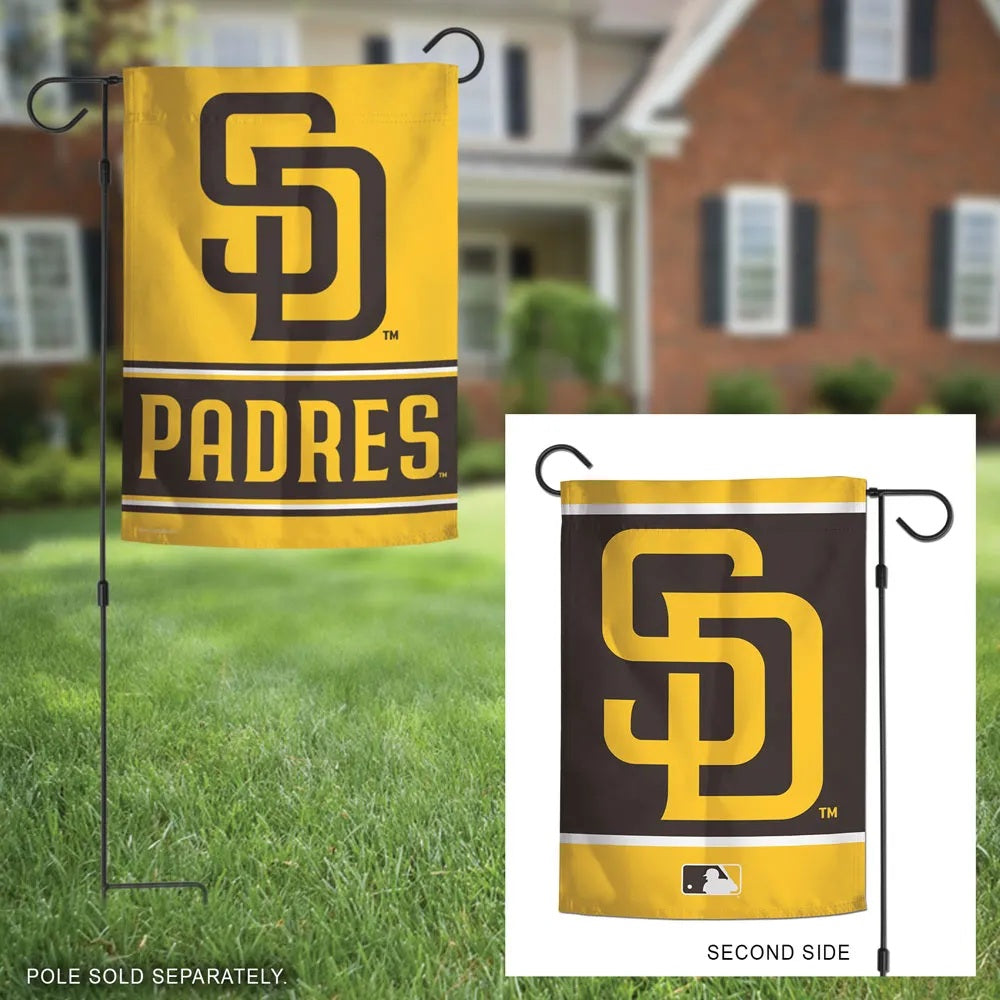 San Diego Padres Garden Flag 2 Sided Brown Yellow Logo heartlandflags
