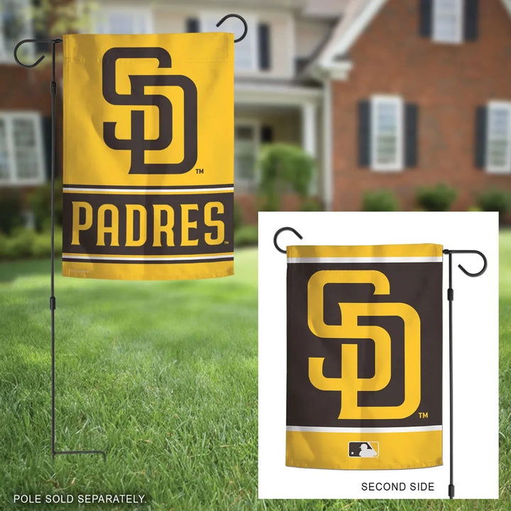 San Diego Padres Garden Flag 2 Sided Brown Yellow Logo heartlandflags