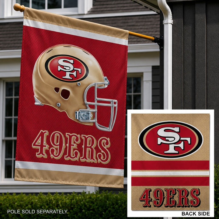 San Francisco 49ers Banner 2 Sided Vertical Flag heartlandflags