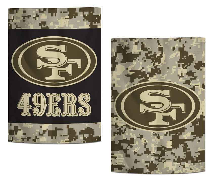 San Francisco 49ers Garden Flag 2 Sided Camo Military Tribute heartlandflags