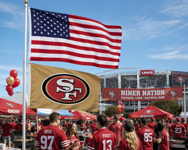 San Francisco 49ers Gold Flag 2 Sided heartlandflags