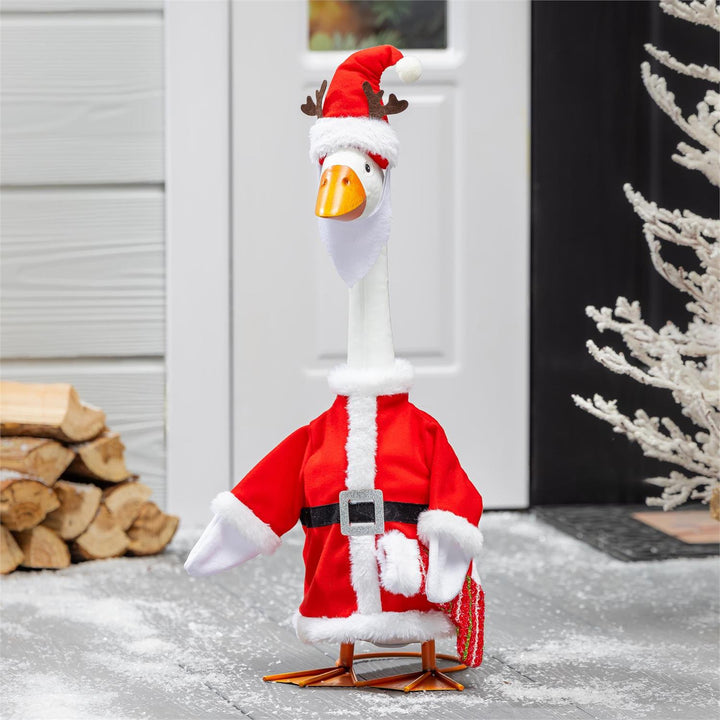 Santa Claus Porch Goose Outfit heartlandflags