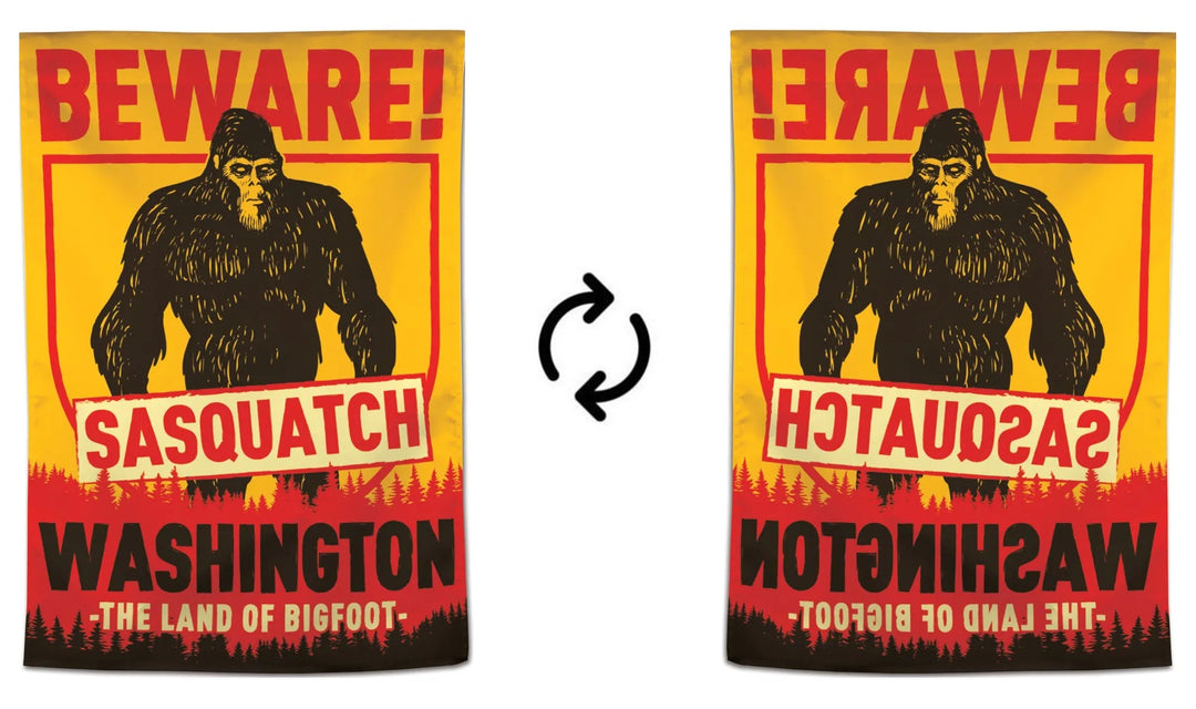 Sasquatch Banner Washington The Land of Bigfoot House Flag heartlandflags