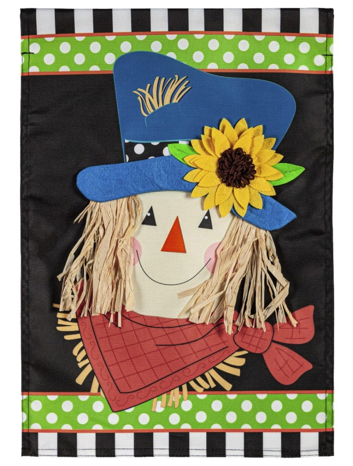 Scarecrow Friend Fall Garden Flag 2 Sided Applique heartlandflags