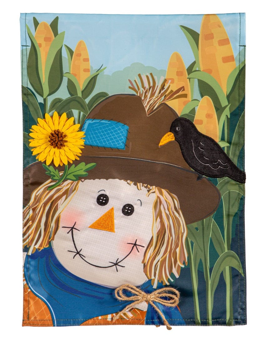 Scarecrow and Friend Fall Garden Flag 2 Sided heartlandflags